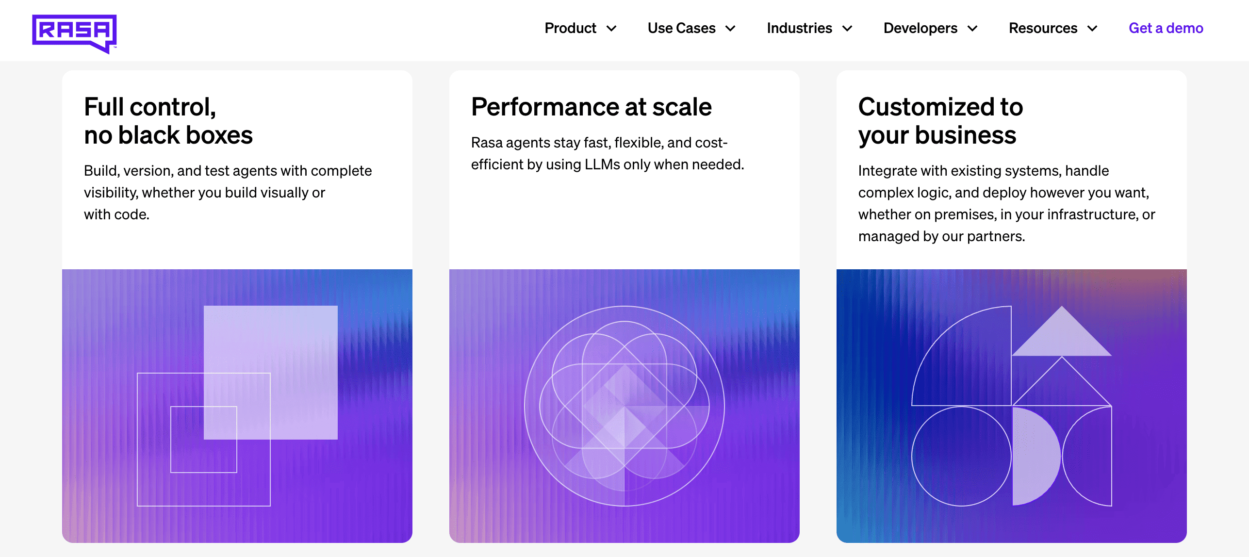 Rasa platform landing page