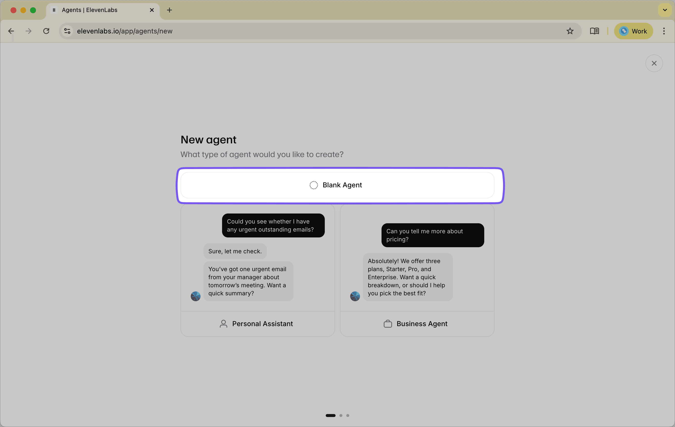Create a new agent