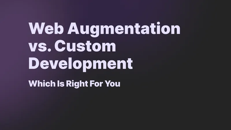 Web Augmentation vs Custom Development